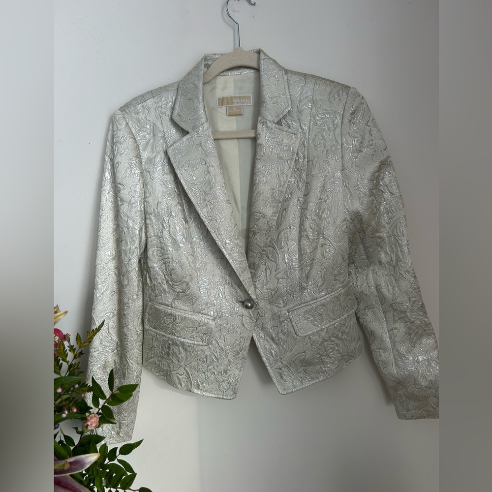 Micheal Kohrs metallic blazer